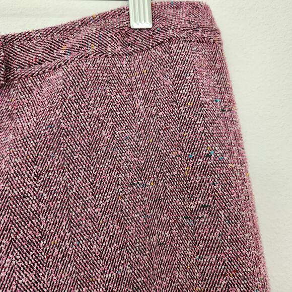 Vintage 90s Sag Harbor Pink Tweed High Rise Straight Leg Pants L - Picture 11 of 12